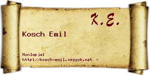 Kosch Emil névjegykártya